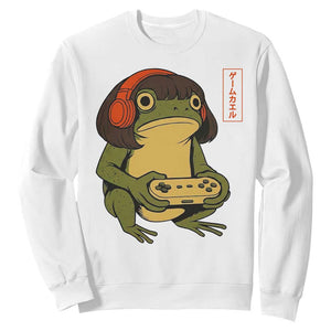 Funny Frog Bob Haircut Gamer Meme Sweatshirt Game Lover TS12 White Print Your Wear