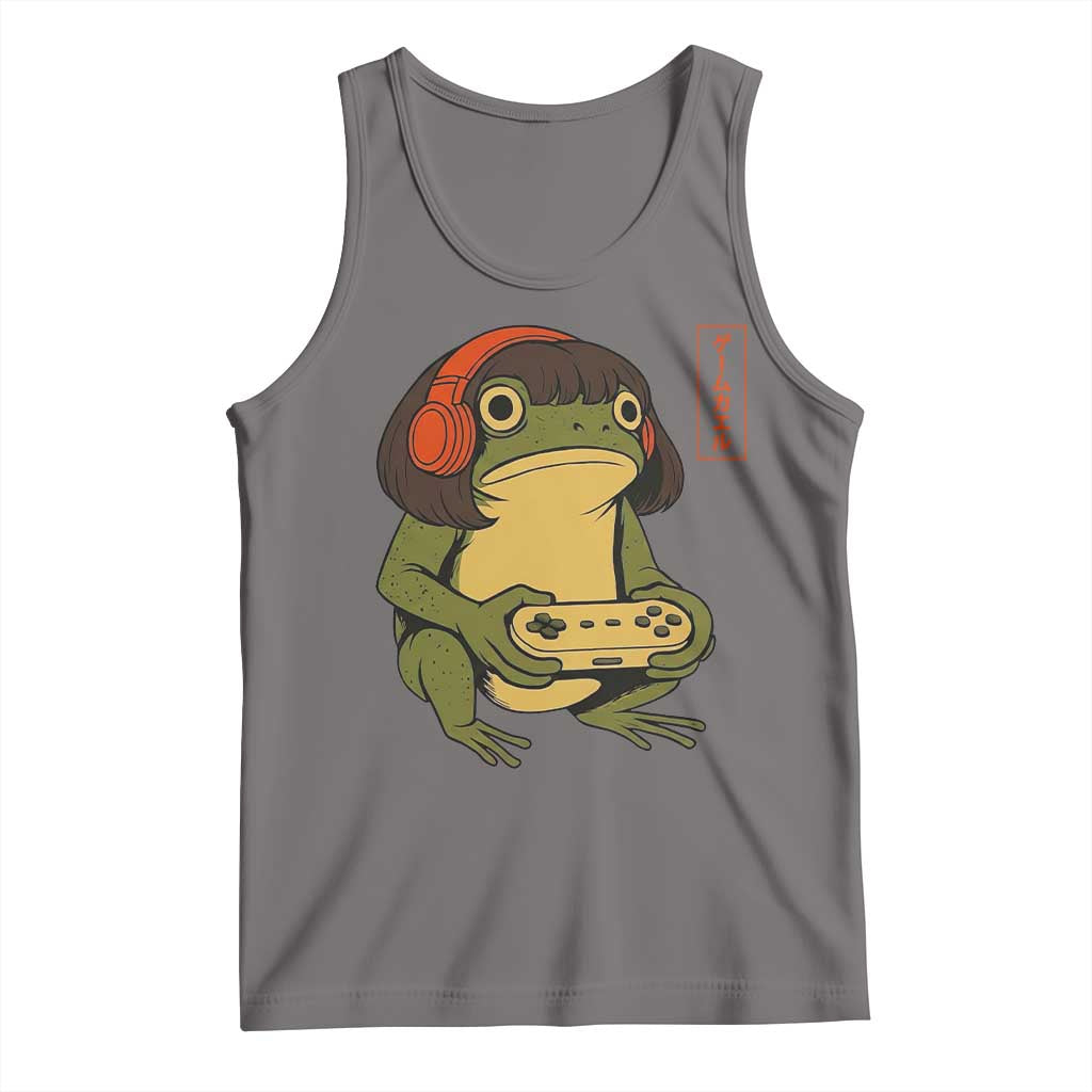 Funny Frog Bob Haircut Gamer Meme Tank Top Game Lover TS12 Deep Heather Print Your Wear