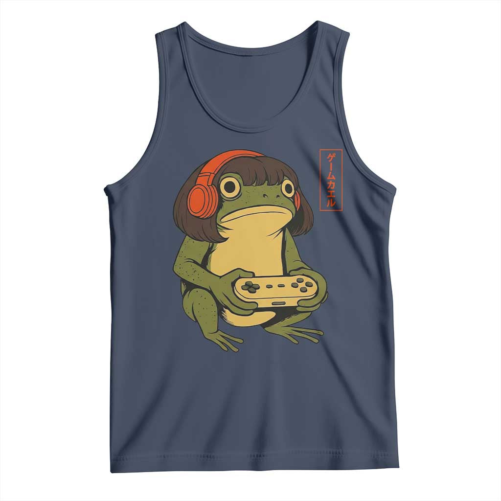 Funny Frog Bob Haircut Gamer Meme Tank Top Game Lover TS12 Navy Print Your Wear