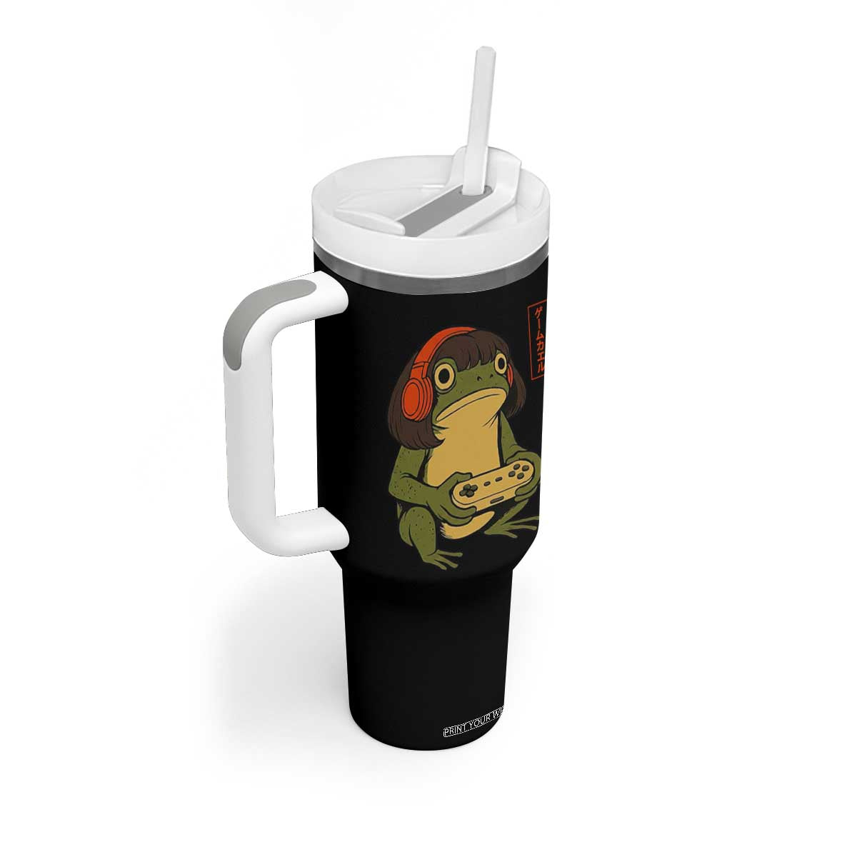 Funny Frog Bob Haircut Gamer Meme Tumbler With Handle Game Lover TS12 Print Your Wear