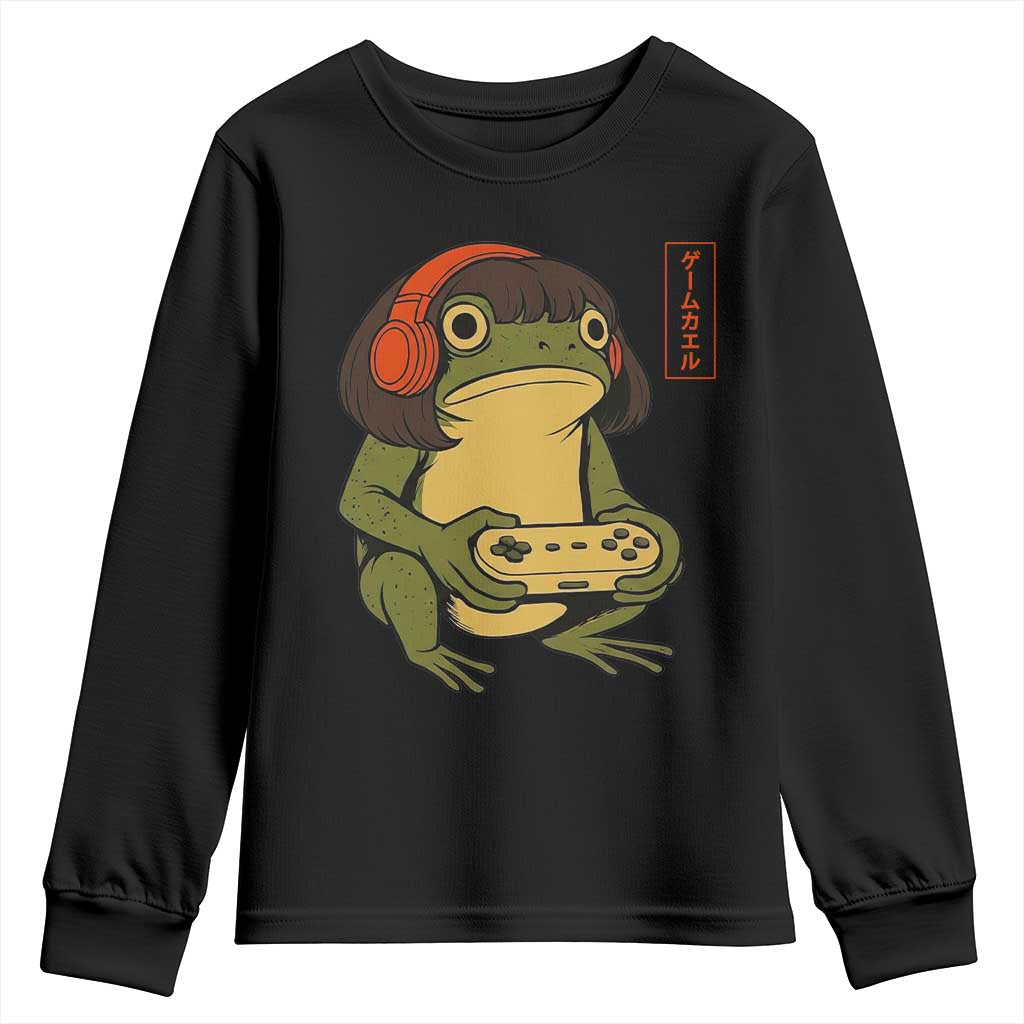 Funny Frog Bob Haircut Gamer Meme Youth Sweatshirt Game Lover TS12 Black Print Your Wear