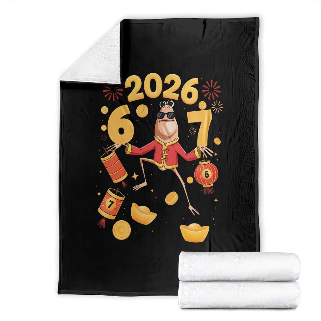 Funny Marcus The Worm Six Seven Meme Throw Blanket Lunar New Year 2026 Gift TS12 Black Print Your Wear