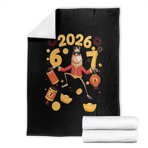 Funny Marcus The Worm Six Seven Meme Throw Blanket Lunar New Year 2026 Gift TS12 Black Print Your Wear