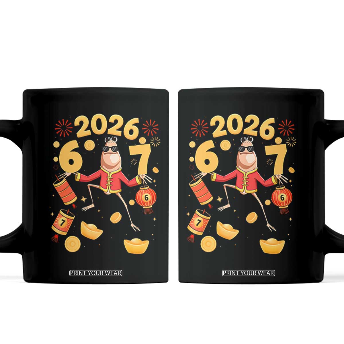 Funny Marcus The Worm Six Seven Meme Coffee Mug Lunar New Year 2026 Gift TS12 Black Print Your Wear