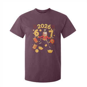 Funny Marcus The Worm Six Seven Meme T Shirt For Kid Lunar New Year 2026 Gift TS12 Maroon Print Your Wear