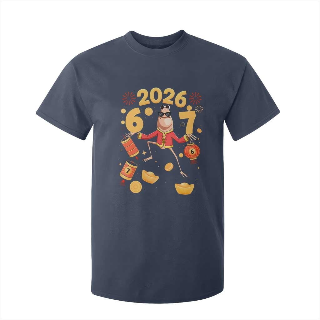 Funny Marcus The Worm Six Seven Meme T Shirt For Kid Lunar New Year 2026 Gift TS12 Navy Print Your Wear
