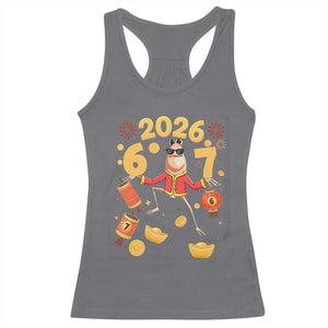 Funny Marcus The Worm Six Seven Meme Racerback Tank Top Lunar New Year 2026 Gift TS12 Charcoal Print Your Wear