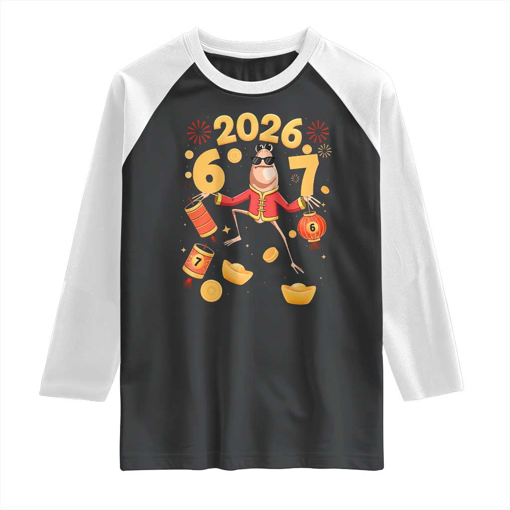 Funny Marcus The Worm Six Seven Meme Raglan Shirt Lunar New Year 2026 Gift TS12 Black White Print Your Wear