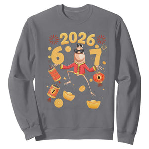 Funny Marcus The Worm Six Seven Meme Sweatshirt Lunar New Year 2026 Gift TS12 Charcoal Print Your Wear