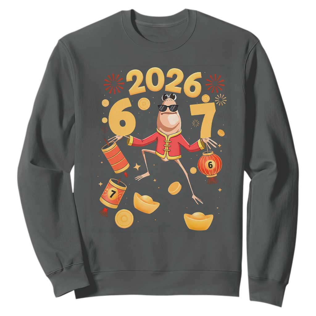 Funny Marcus The Worm Six Seven Meme Sweatshirt Lunar New Year 2026 Gift TS12 Dark Heather Print Your Wear