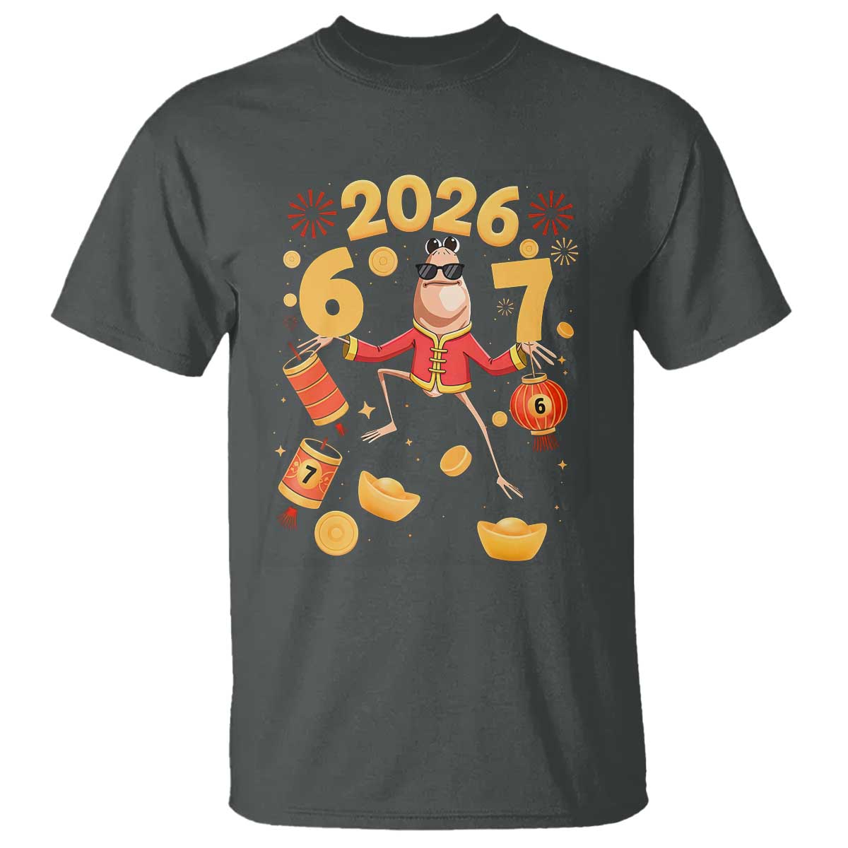 Funny Marcus The Worm Six Seven Meme T Shirt Lunar New Year 2026 Gift TS12 Dark Heather Print Your Wear