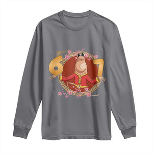 Funny Marcus The Worm Six Seven Lunar New Year Meme Long Sleeve Shirt TS12 Charcoal Print Your Wear