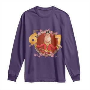 Funny Marcus The Worm Six Seven Lunar New Year Meme Long Sleeve Shirt TS12 Purple Print Your Wear