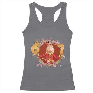 Funny Marcus The Worm Six Seven Lunar New Year Meme Racerback Tank Top TS12 Charcoal Print Your Wear