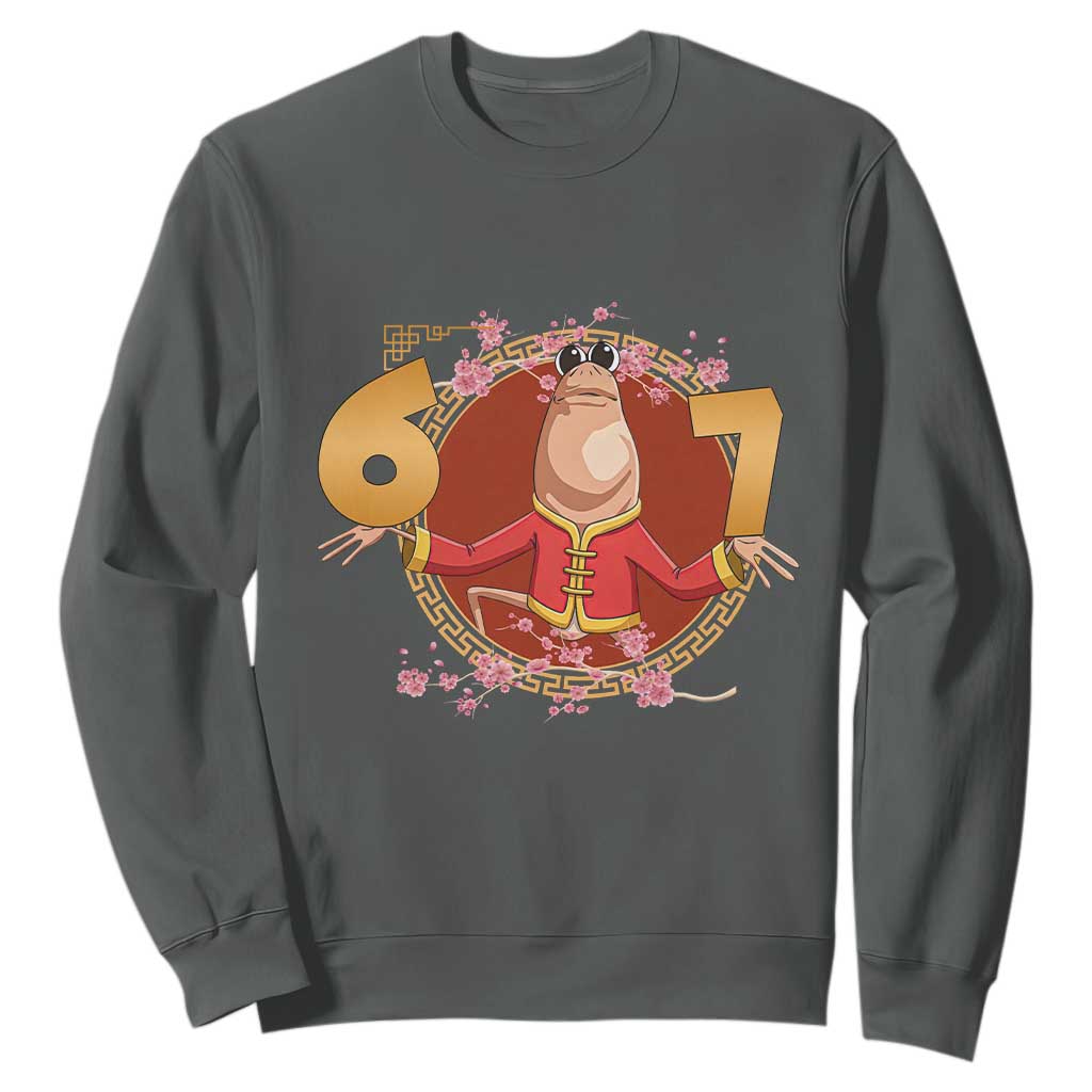 Funny Marcus The Worm Six Seven Lunar New Year Meme Sweatshirt TS12 Dark Heather Print Your Wear