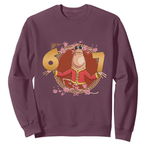 Funny Marcus The Worm Six Seven Lunar New Year Meme Sweatshirt TS12 Maroon Print Your Wear