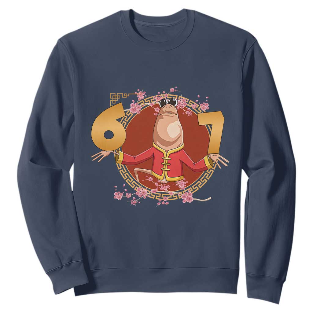 Funny Marcus The Worm Six Seven Lunar New Year Meme Sweatshirt TS12 Navy Print Your Wear