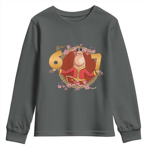 Funny Marcus The Worm Six Seven Lunar New Year Meme Youth Sweatshirt TS12 Dark Heather Print Your Wear