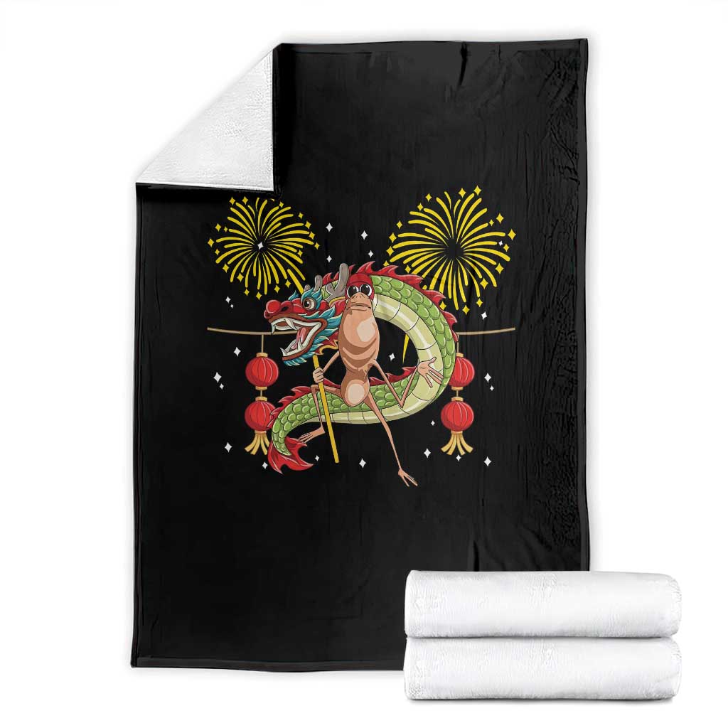 Funny Marcus The Worm Meme Throw Blanket Viral Lunar New Year TS12 Black Print Your Wear
