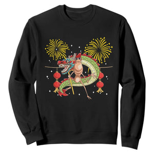Funny Marcus The Worm Meme Sweatshirt Viral Lunar New Year TS12 Black Print Your Wear