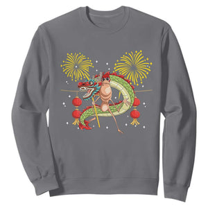 Funny Marcus The Worm Meme Sweatshirt Viral Lunar New Year TS12 Charcoal Print Your Wear
