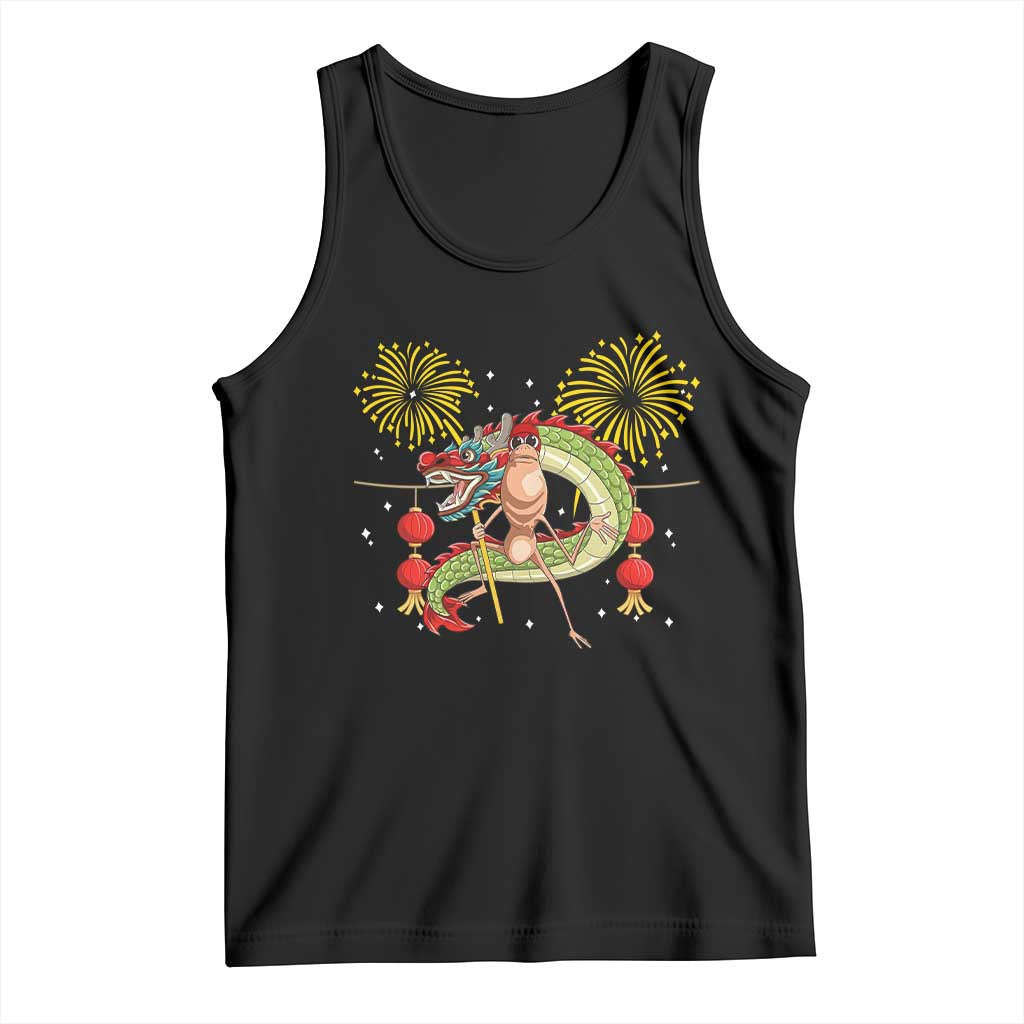 Funny Marcus The Worm Meme Tank Top Viral Lunar New Year TS12 Black Print Your Wear
