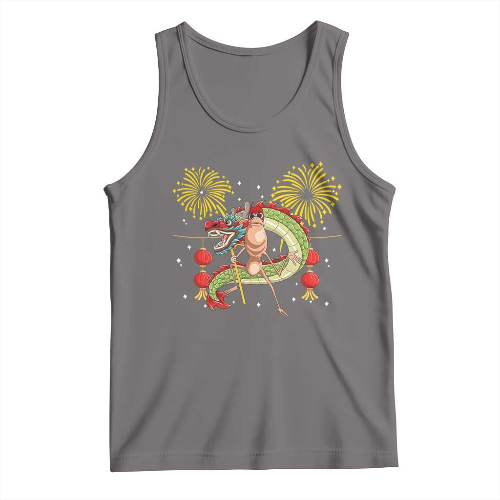 Funny Marcus The Worm Meme Tank Top Viral Lunar New Year TS12 Deep Heather Print Your Wear