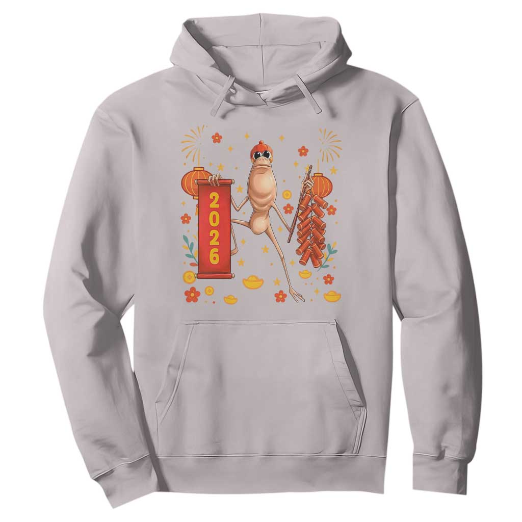 Marcus The Worm Lunar New Year Meme Hoodie Trendy Gag Gift TS12 Ice Gray Print Your Wear