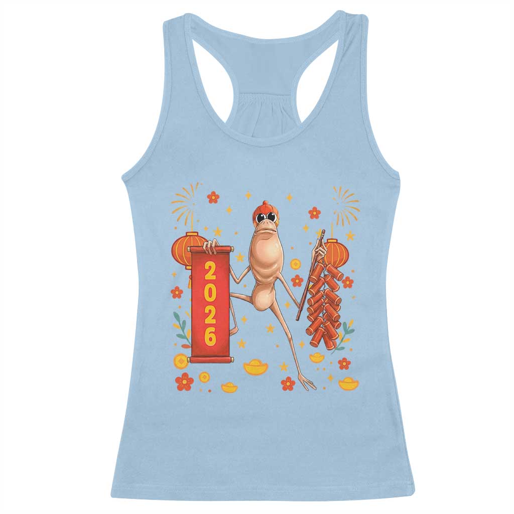 Marcus The Worm Lunar New Year Meme Racerback Tank Top Trendy Gag Gift TS12 Light Blue Print Your Wear