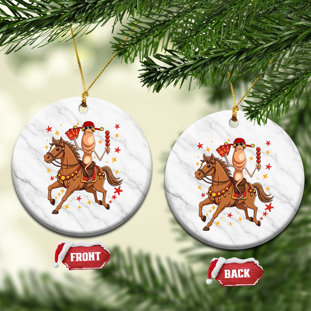 Funny Marcus The Worm Lunar New Year Ceramic Ornament Viral Meme TS12 1pc White Marble Print Your Wear