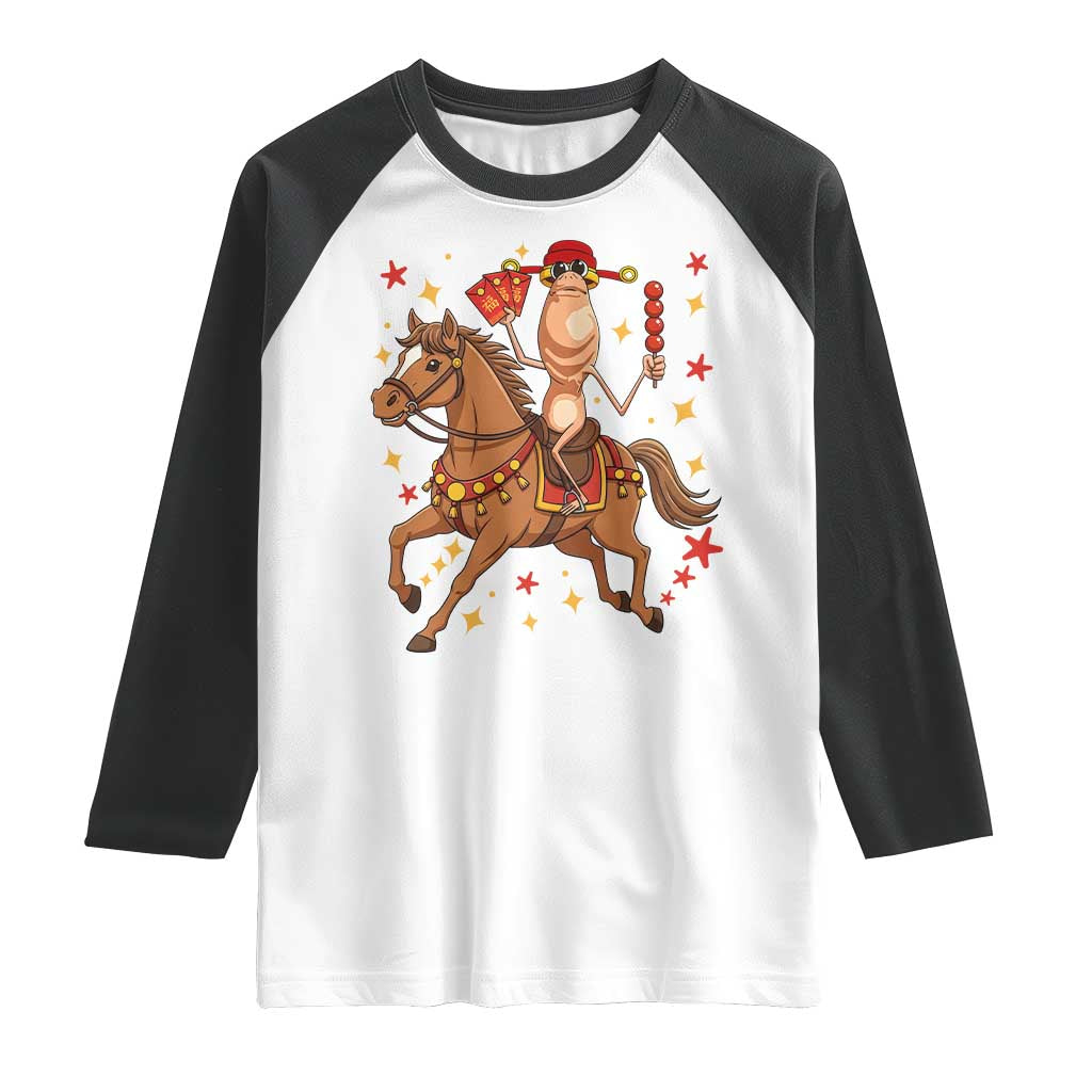 Funny Marcus The Worm Lunar New Year Raglan Shirt Viral Meme TS12 White Black Print Your Wear