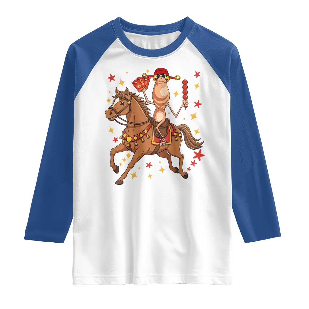 Funny Marcus The Worm Lunar New Year Raglan Shirt Viral Meme TS12 White Royal Print Your Wear