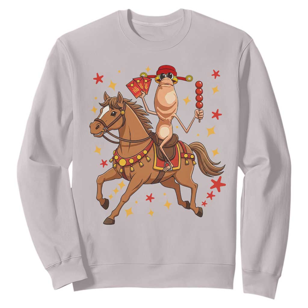 Funny Marcus The Worm Lunar New Year Sweatshirt Viral Meme TS12 Ice Gray Print Your Wear