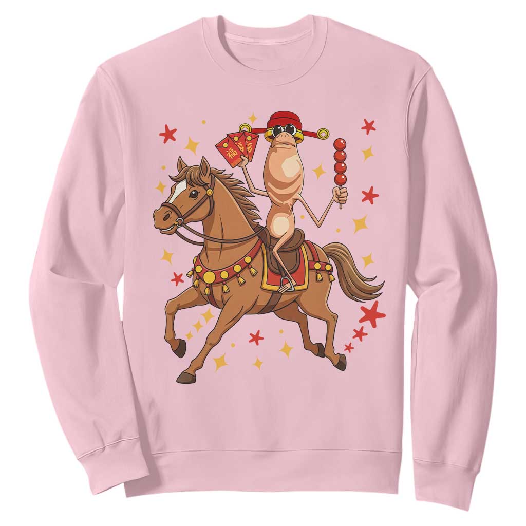 Funny Marcus The Worm Lunar New Year Sweatshirt Viral Meme TS12 Light Pink Print Your Wear