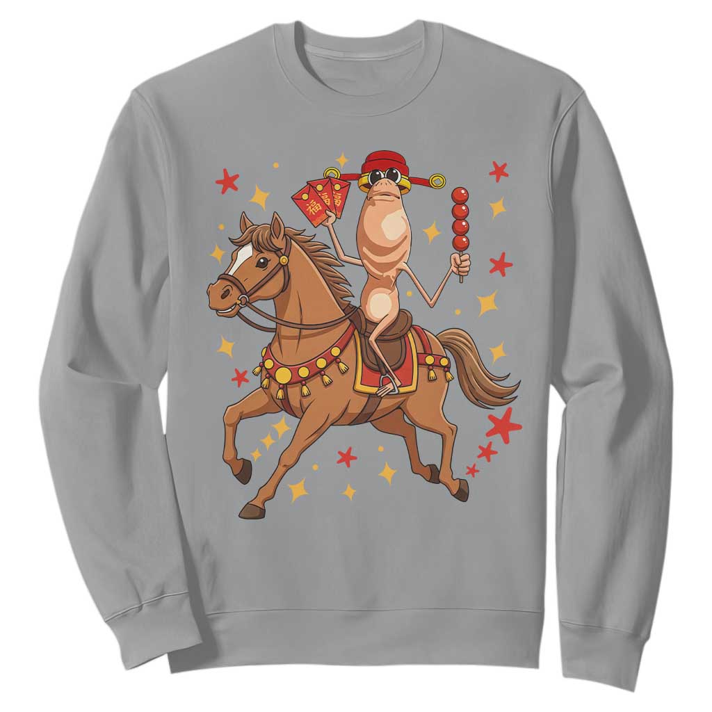 Funny Marcus The Worm Lunar New Year Sweatshirt Viral Meme TS12 Sport Gray Print Your Wear
