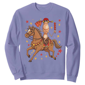 Funny Marcus The Worm Lunar New Year Sweatshirt Viral Meme TS12 Violet Print Your Wear
