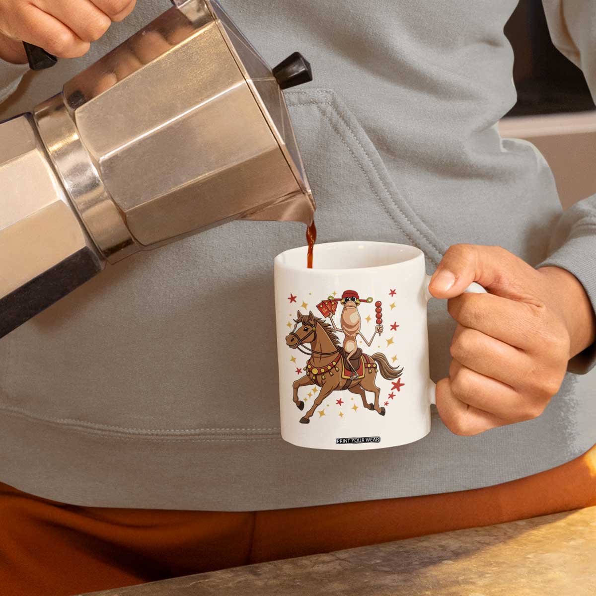 Funny Marcus The Worm Lunar New Year Coffee Mug Viral Meme TS12 Print Your Wear