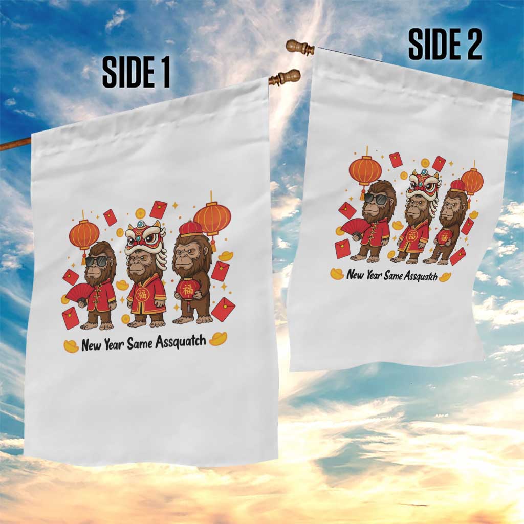 Funny New Year Same Assquatch Garden Flag Bigfoot Lover TS12 Print Your Wear