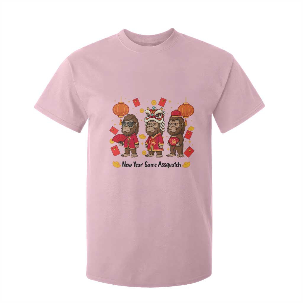 Funny New Year Same Assquatch T Shirt For Kid Bigfoot Lover TS12 Light Pink Print Your Wear