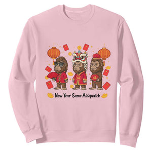 Funny New Year Same Assquatch Sweatshirt Bigfoot Lover TS12 Light Pink Print Your Wear