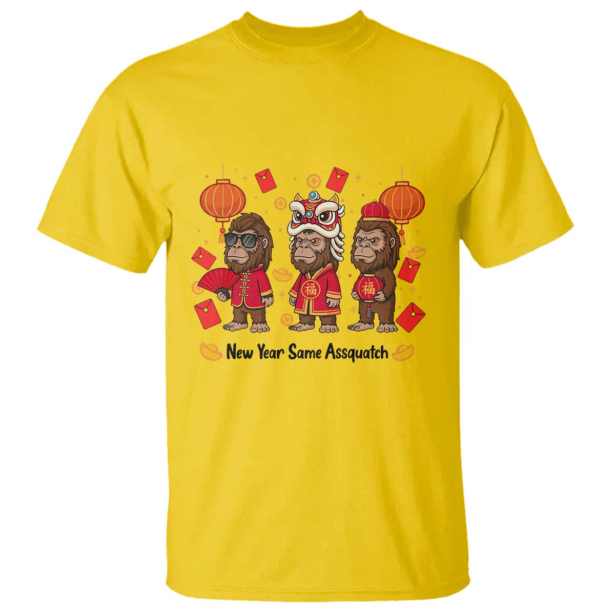 Funny New Year Same Assquatch T Shirt Bigfoot Lover TS12 Daisy Print Your Wear