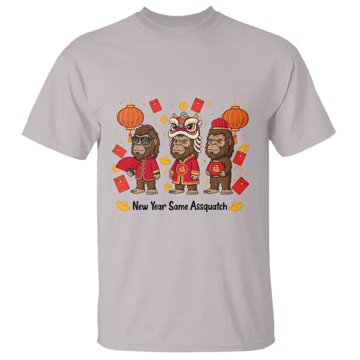 Funny New Year Same Assquatch T Shirt Bigfoot Lover TS12 Ice Gray Print Your Wear