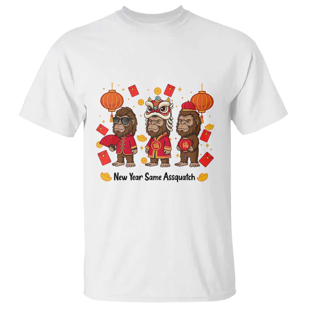 Funny New Year Same Assquatch T Shirt Bigfoot Lover TS12 White Print Your Wear