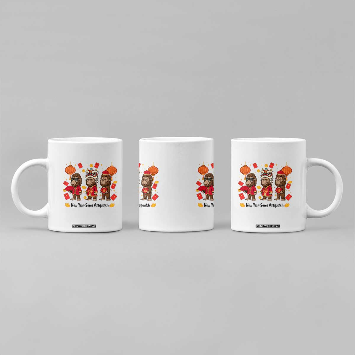 Funny New Year Same Assquatch Coffee Mug Bigfoot Lover TS12 Print Your Wear