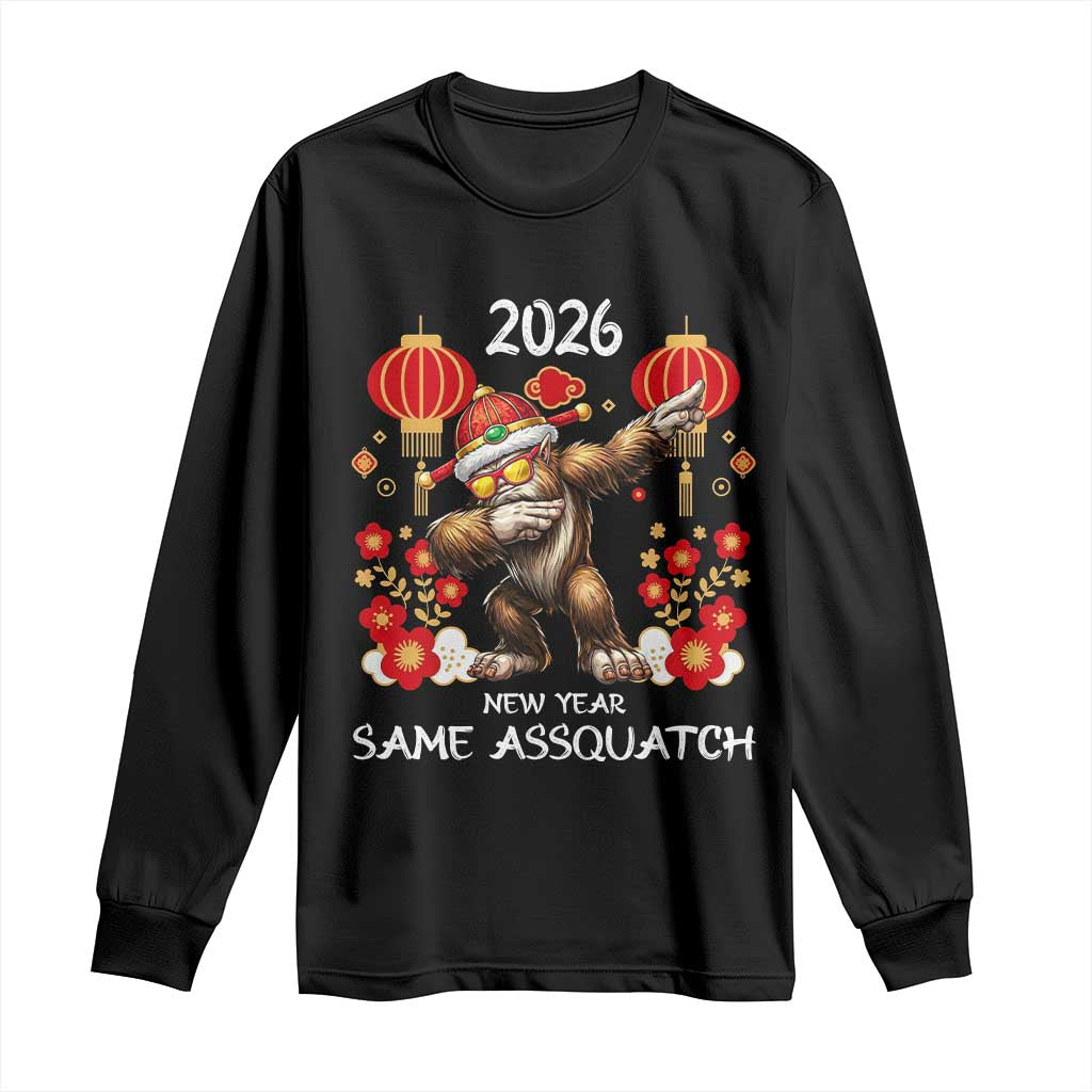 Bigfoot Lunar New Year Long Sleeve Shirt Funny Same Assquatch TS12 Black Print Your Wear