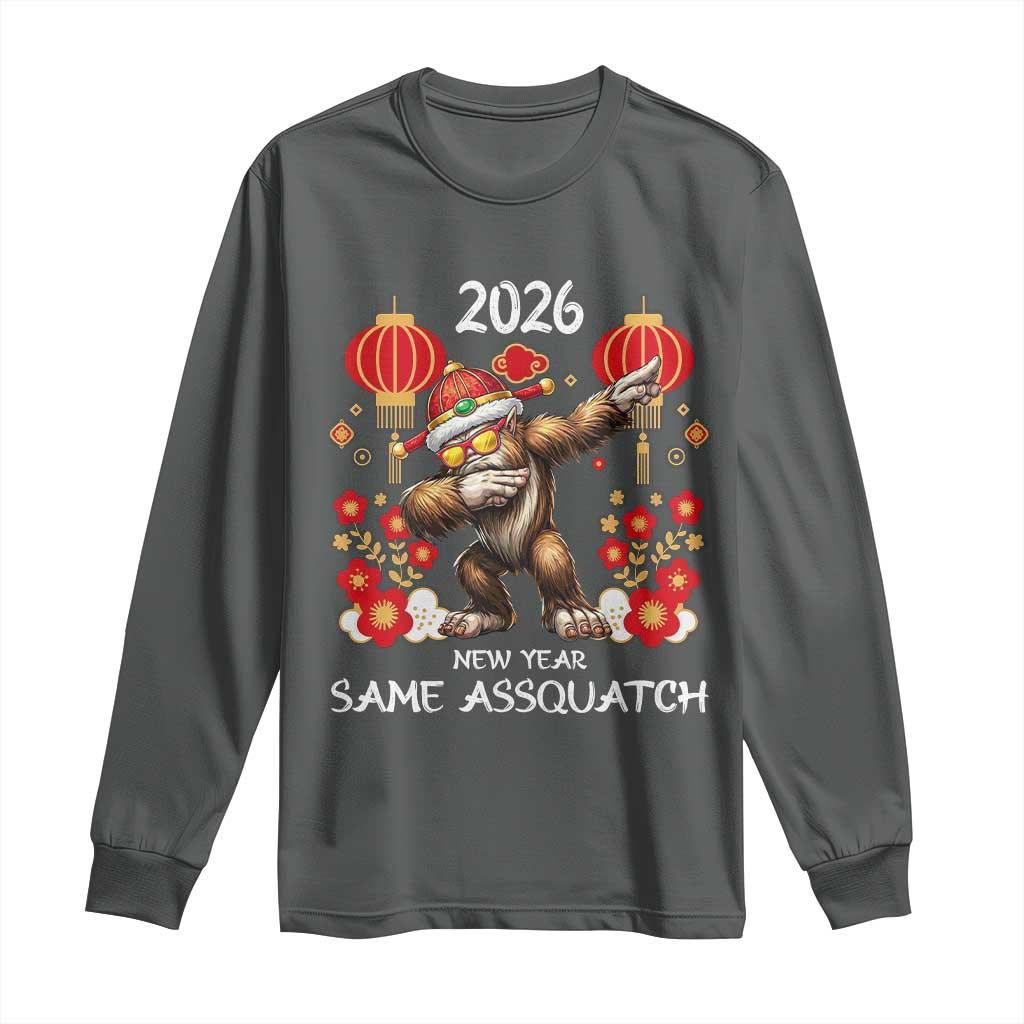 Bigfoot Lunar New Year Long Sleeve Shirt Funny Same Assquatch TS12 Dark Heather Print Your Wear