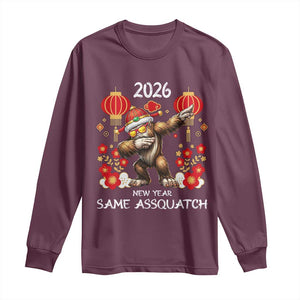 Bigfoot Lunar New Year Long Sleeve Shirt Funny Same Assquatch TS12 Maroon Print Your Wear