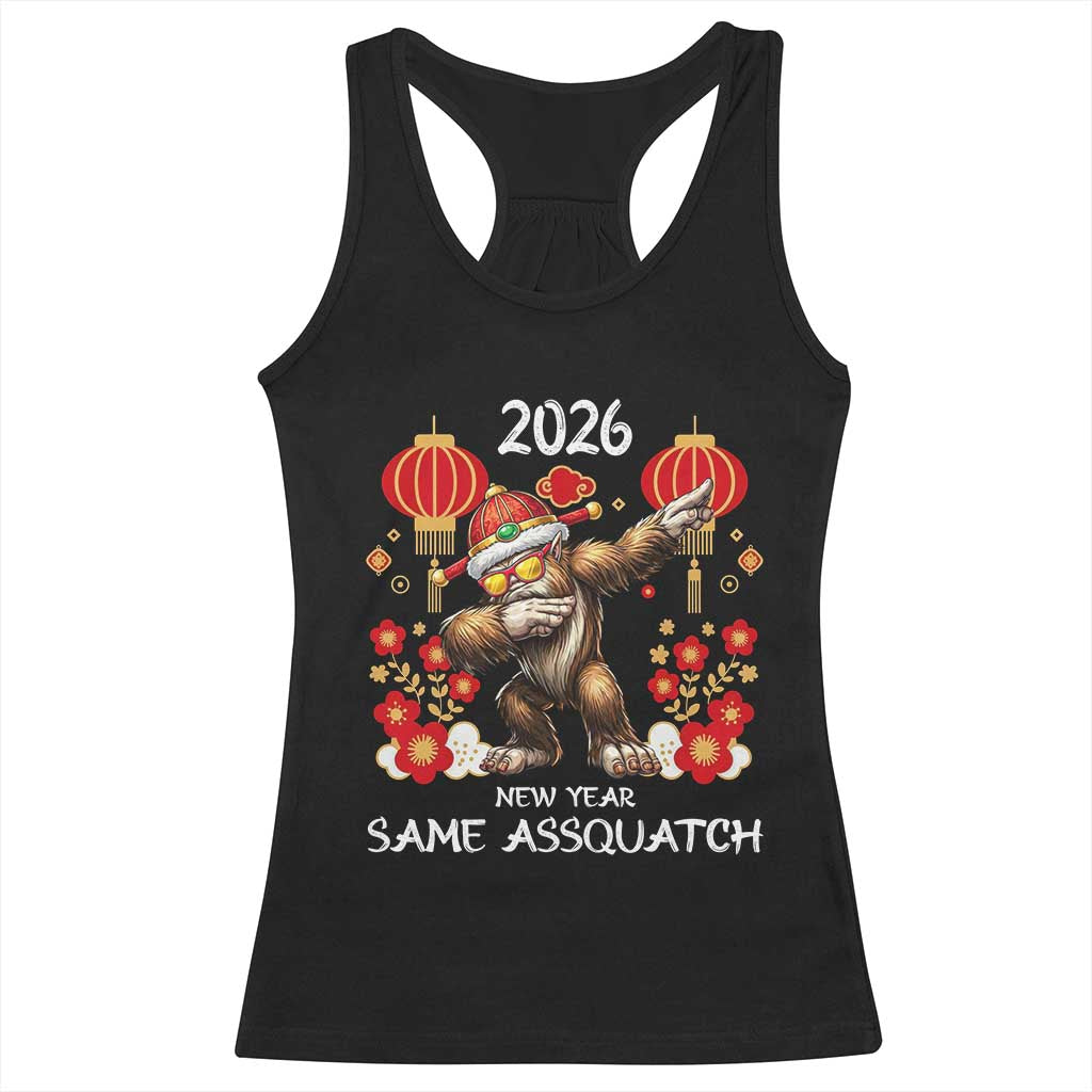 Bigfoot Lunar New Year Racerback Tank Top Funny Same Assquatch TS12 Black Print Your Wear