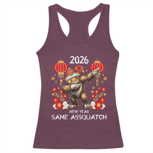 Bigfoot Lunar New Year Racerback Tank Top Funny Same Assquatch TS12 Maroon Print Your Wear