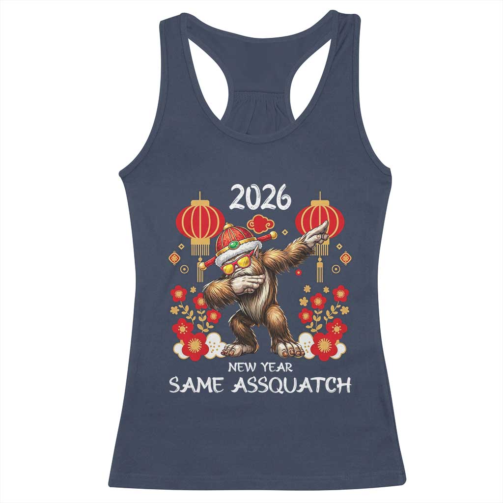 Bigfoot Lunar New Year Racerback Tank Top Funny Same Assquatch TS12 Navy Print Your Wear